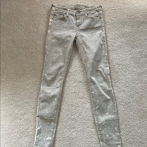 Gray Marble Print distressed Skinny Jeans